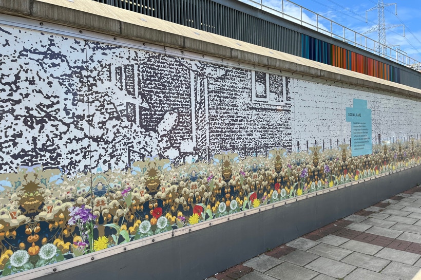 Newham Trackside Wall, Crossrail